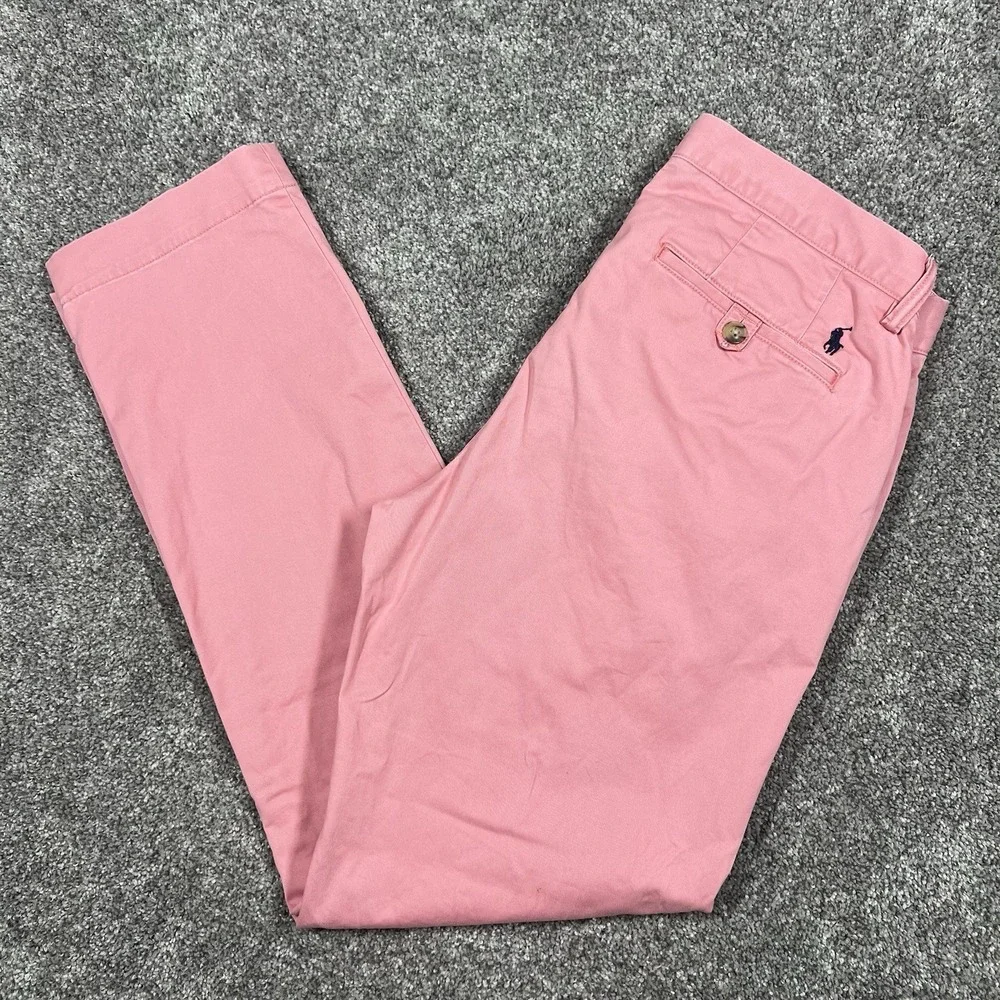 Polo Ralph Lauren Stretch Straight Fit Cotton Twill Chino Pant Salmon Pink 30x30